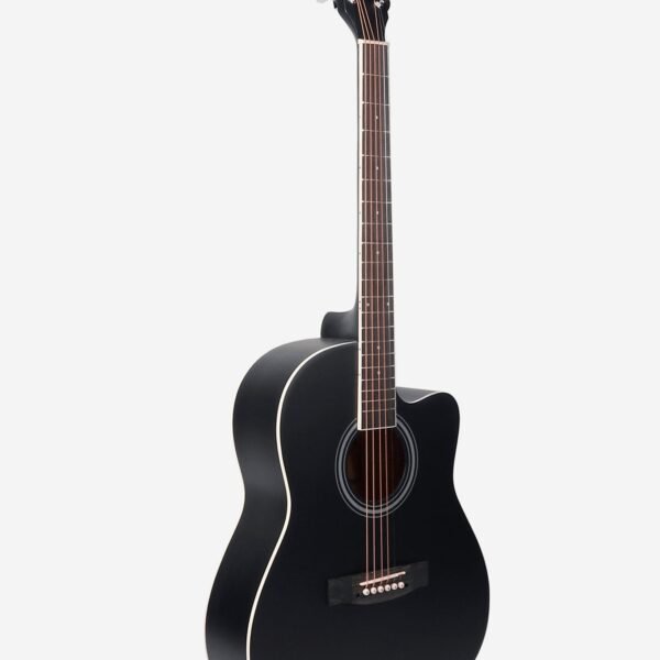 Smiger GA-M1-BK Semi-Acoustic Guitar Black Basswood Tech Wood Right Handed