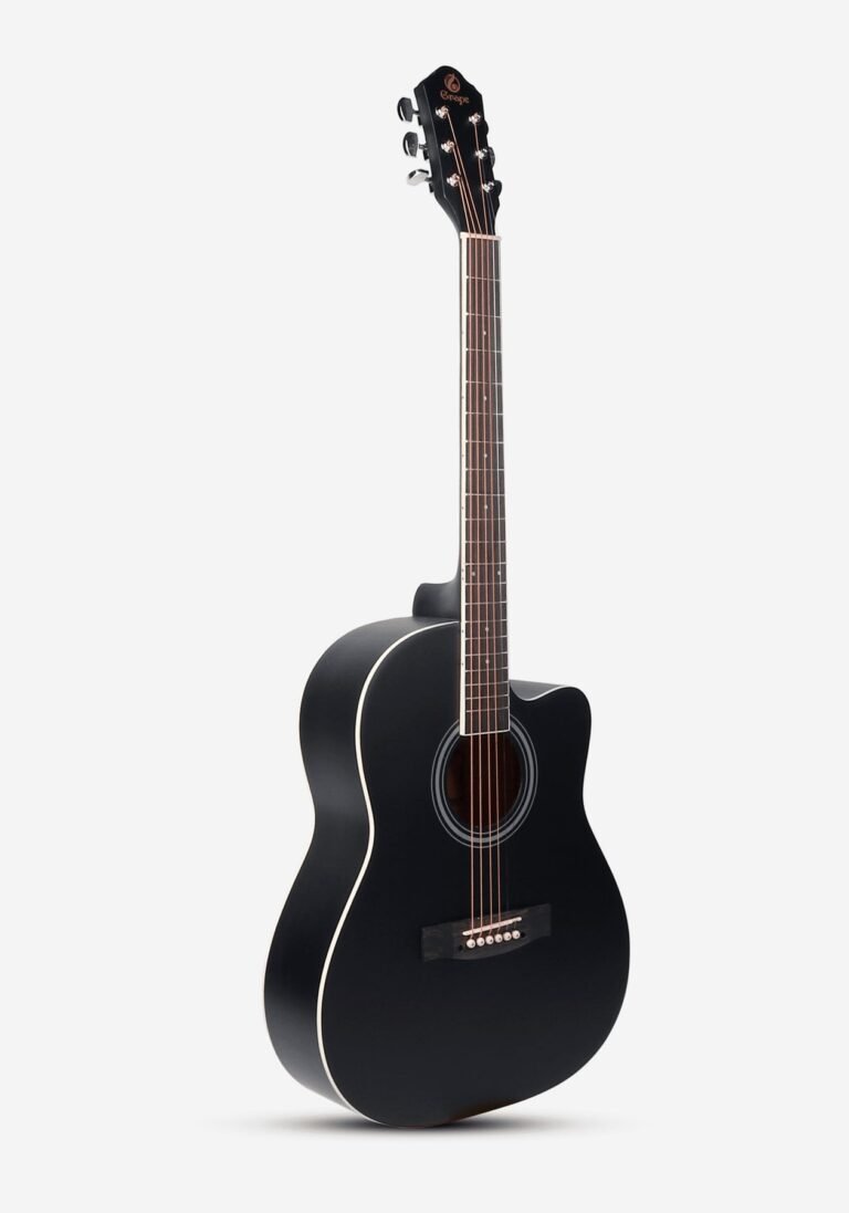 Smiger GA-M1-BK Semi-Acoustic Guitar Black Basswood Tech Wood Right Handed