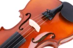 Close-up of Smiger V-85S violin fingerboard and strings