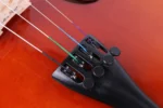Close-up of Smiger V-85S violin fingerboard and strings