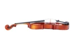 Side profile of Smiger V-85S violin with mahogany neck